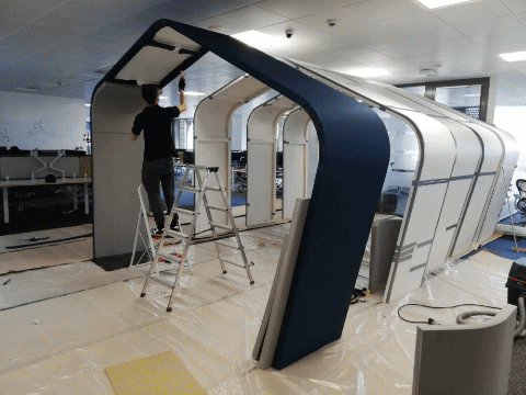 Tratament acustic personalizat al unui birou IT open-space