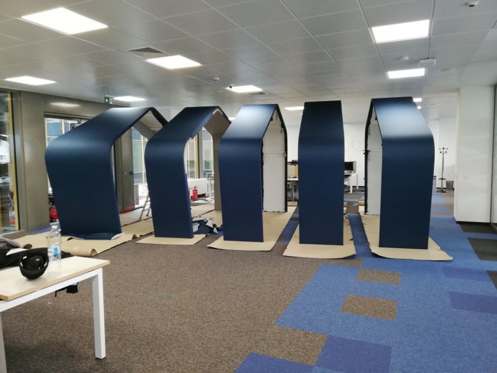 Tratament acustic personalizat al unui birou IT open-space