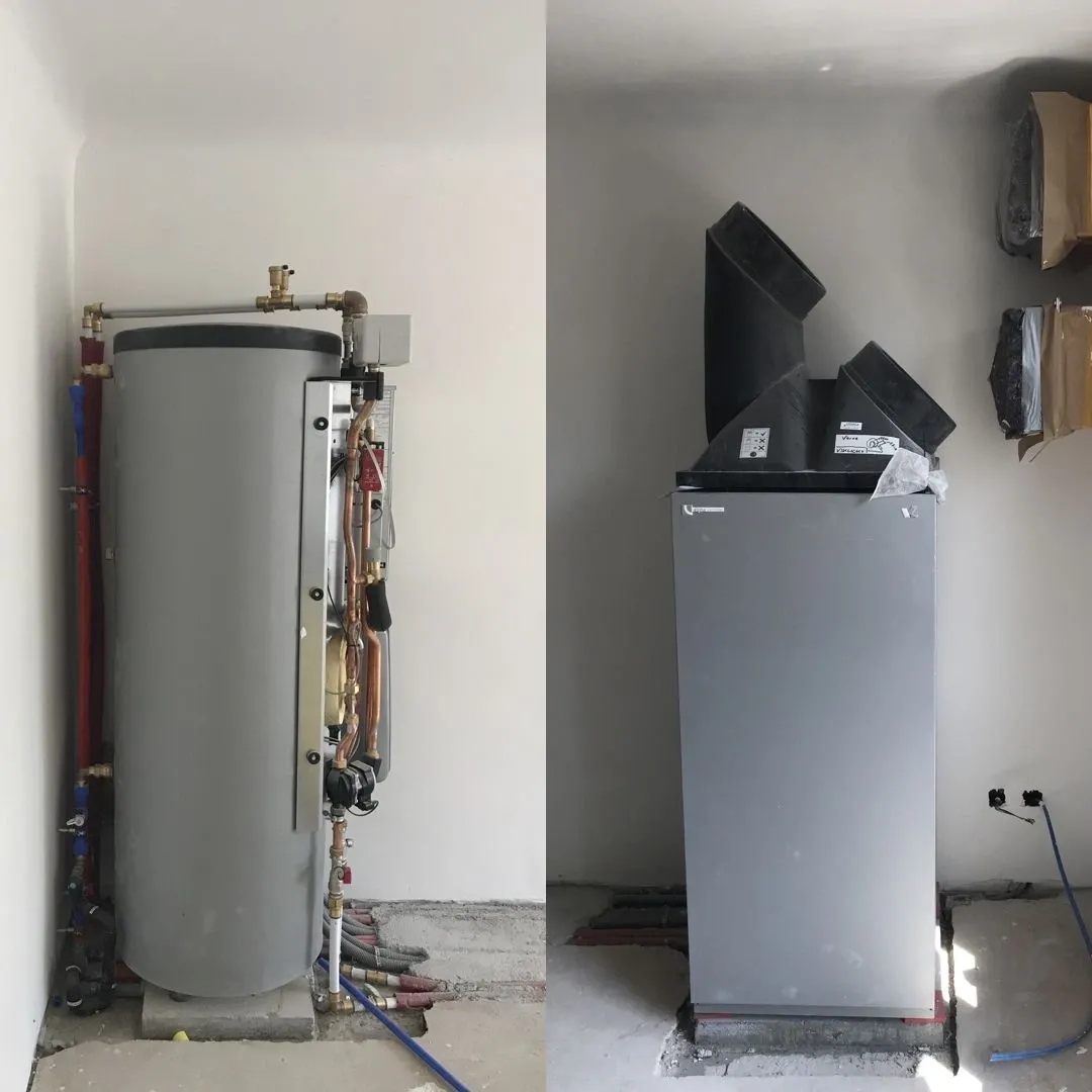 Soluție compactă de control al zgomotului pentru pompa de căldură cu aer într-un apartament
