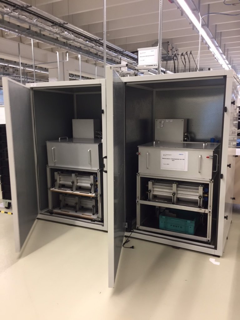 Izolarea fonică a mașinii într-o hală de producție, FESTO