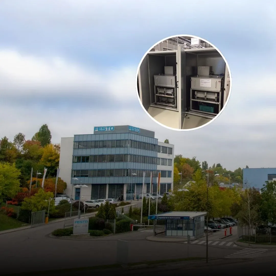 Izolarea fonică a mașinii într-o hală de producție, FESTO