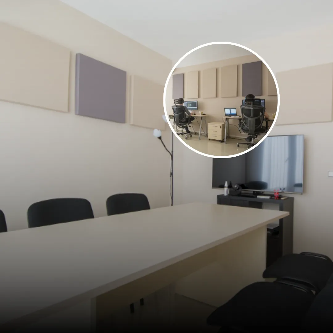 Panouri acustice de perete din material textil instalate pentru Documaster
