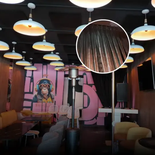 Tratament acustic pentru zona de lounge a barului tip boutique