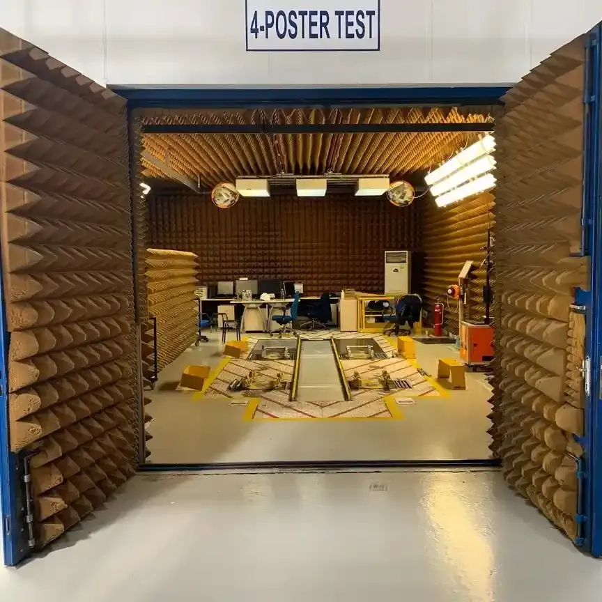 Tratament acustic industrial pentru sala de testare a vehiculelor